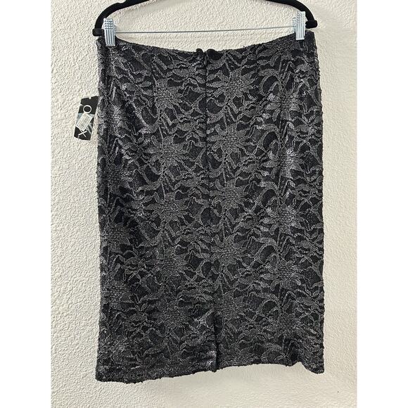 ONYX Nite Womens Size XL Black Lace Overlay‎ Skirt Back Zip Goth Gothic Party - Picture 6 of 10